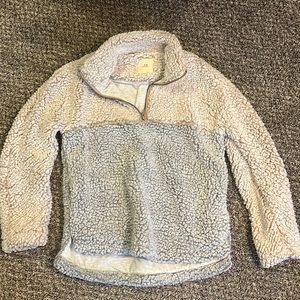 Thread + Supply fuzzy two tone half zip pullover